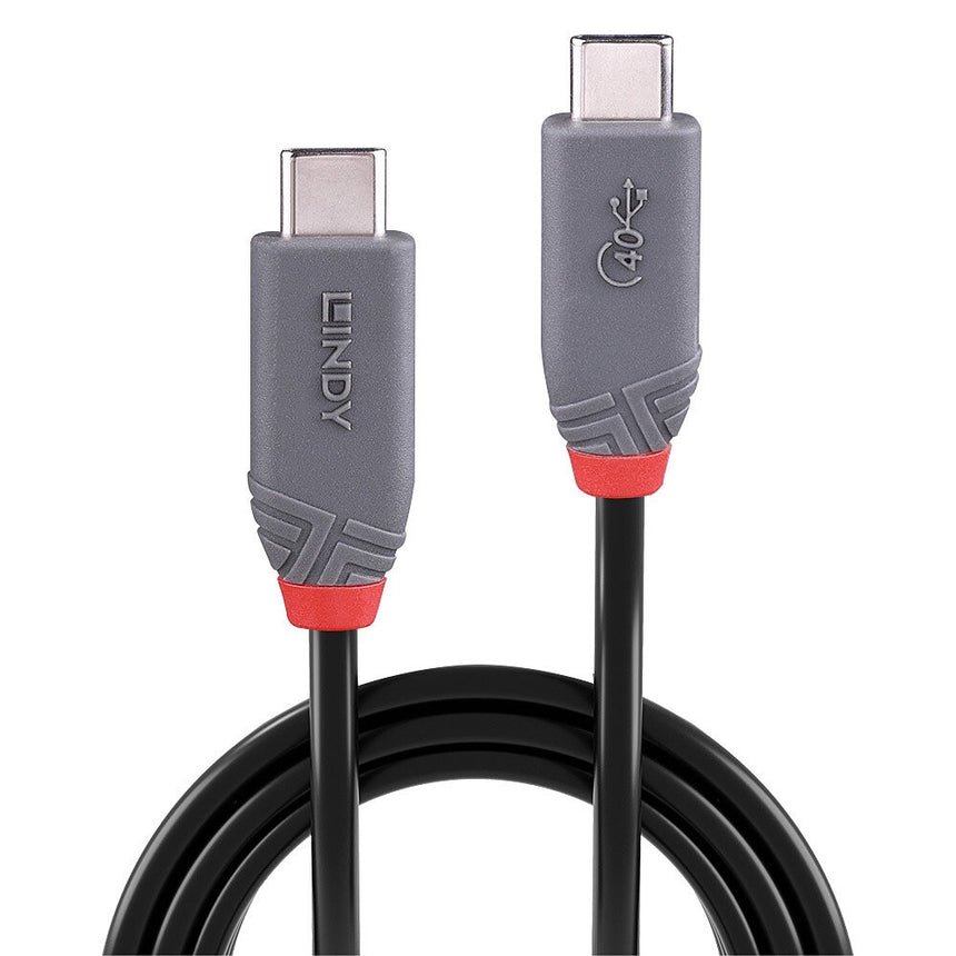 Lindy 0.8m USB 4 C to C cable, 40Gbit/s, Anthra Line